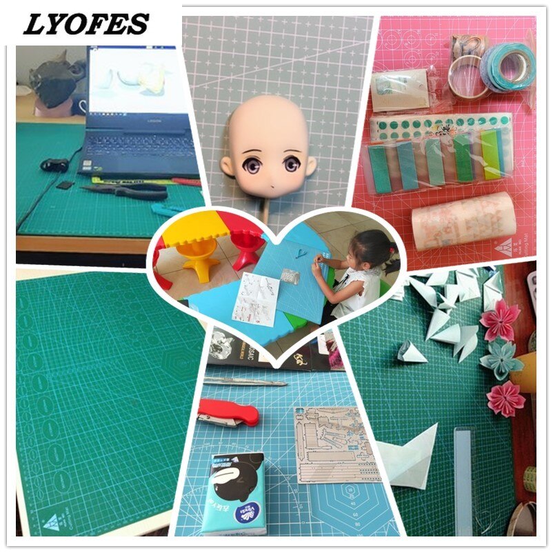 60 * 45cm A2 Cutting Board Grid Line Self-healing Cutting Board Craft Card Multi-color Double-sided Desktop Cutting Pad