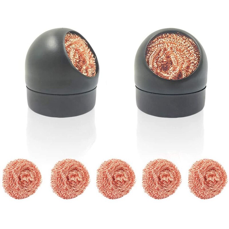 Soldering Iron Tip Cleaner with 7Pcs Solder Tip Cleaning Wire, Brass Wire for Cleaning Soldering Irons Tips: black