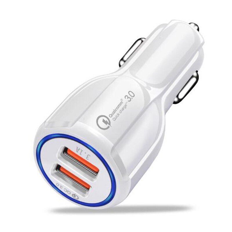 2 Usb Qc 3.0 Auto Lader Snel Opladen 3.0 Mobiele Telefoon Opladen Auto Snellader 2 Port Usb auto Draagbare Oplader