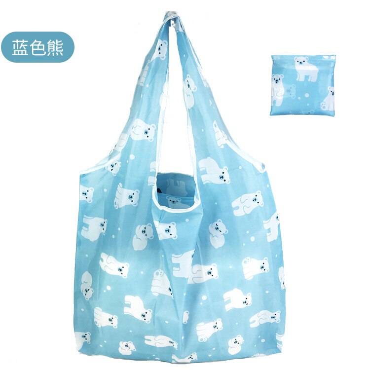 Big Polyester ECO Folding Bag Reusable Shopping Bags for Market Foldable Shop Bag Eco-friend Reduce Plastic
