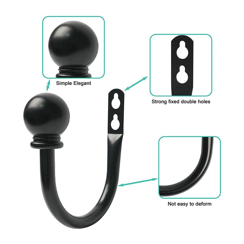 2 Pieces Curtain Frame With Screw Wall-Mounted Curtain Hook Bedroom Living Room Decorative Curtain Holder