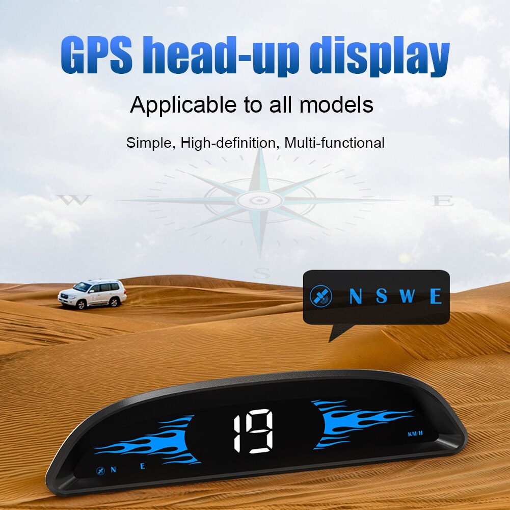 G2 Universal HUD GPS Head Up Display Speedometer Odometer Compass Windshield Projector With Overspeed Fatigue Driving Alarm