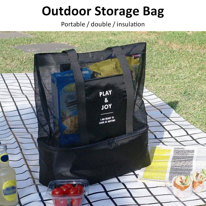 Cooler Picnic Bag Insulated Picnic Bag Travel Outdoors Storage Waterproof Beach Heat Preservation Portable Carry Tote
