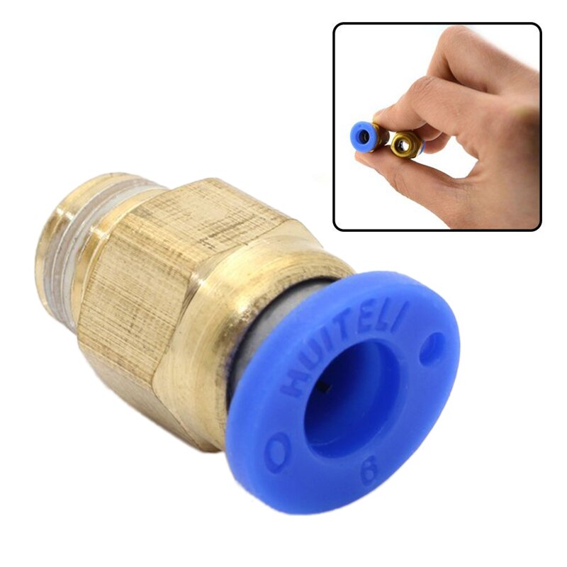 Universal 6mm 1/8'' PT Male Thread 5PCS Pneumatic Connector Joint Quick Fast Fittings
