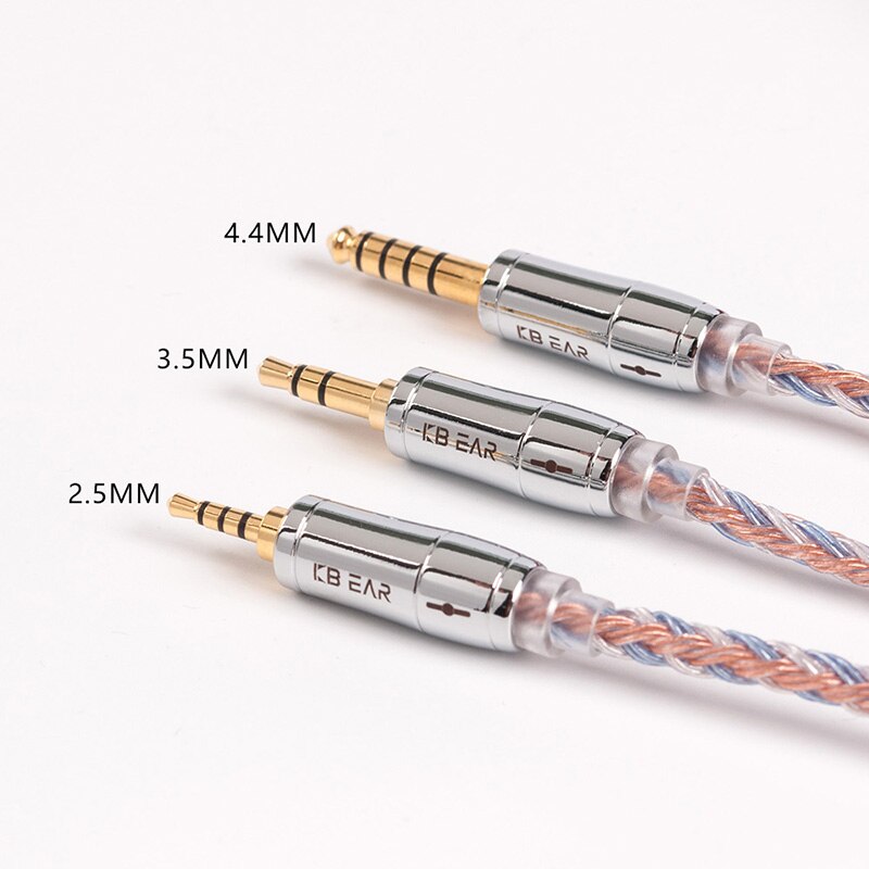 KBEAR 16 Core Upgraded Silver Plated Copper Cable 2.5/3.5/4.4MM With MMCX/2pin/QDC TFZ For KZ ZS10 ZSN Pro ZSX BLON BL-03 V90