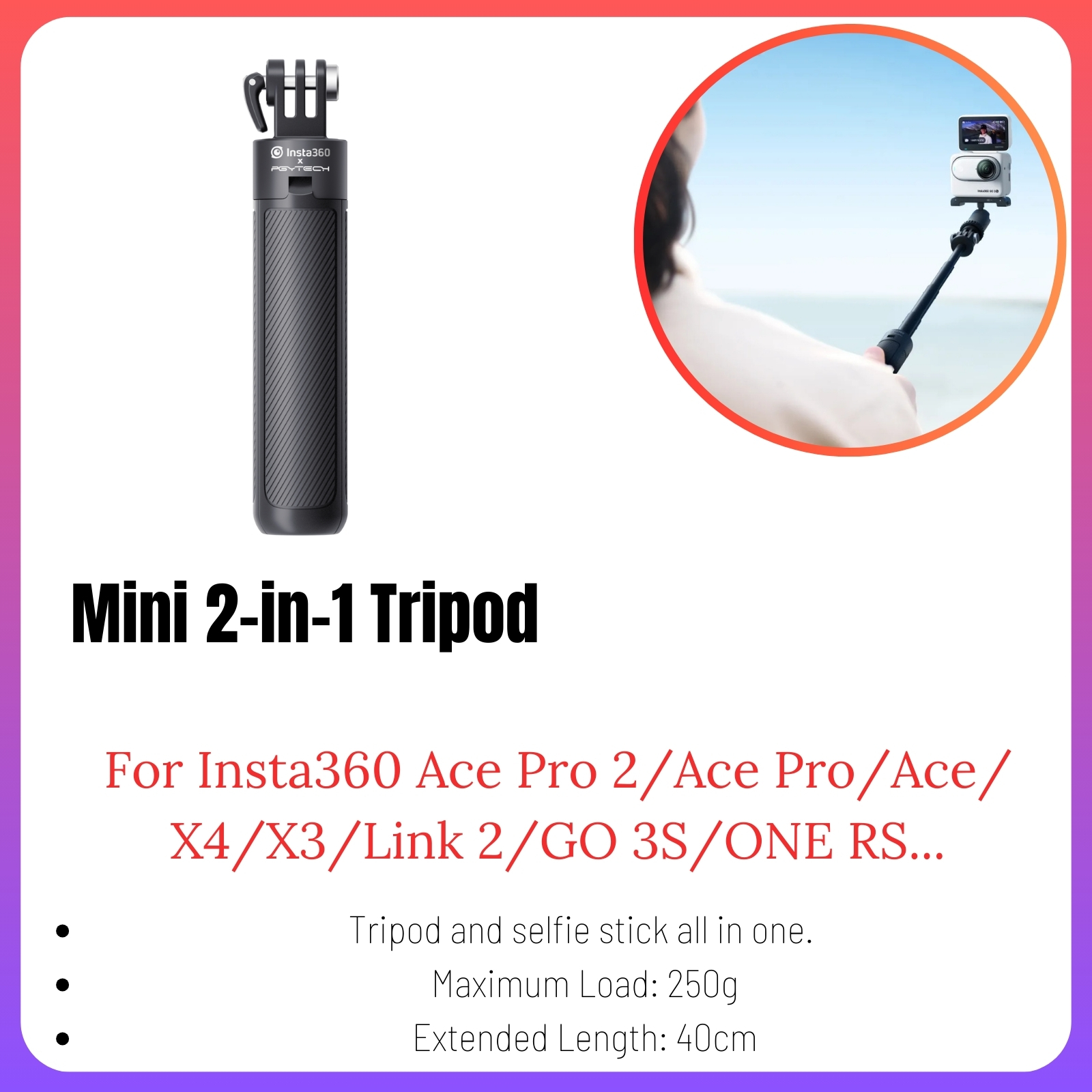 Accesorios originales para Insta360 Ace Pro 2, protector de lente, Mini Estuche de transporte, jaula de Metal, adaptador de micrófono, estuche de buceo impermeable, GPS: Naranja # ff6600