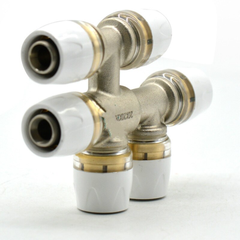 Värmeradiator lika diameter 6- -vägs snabbkoppling adapter av aluminium-plaströr skarv rörkoppling adapter snabbplugg