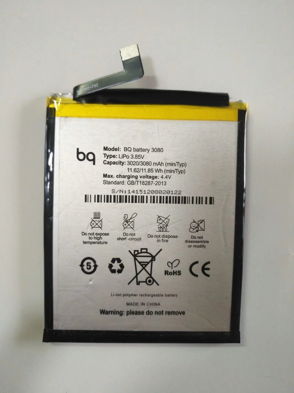 BQ-batería de litio de 3000mAh para BQ Aquaris U plus, batería de ion de litio de 3080 Batería Del Teléfono móvil
