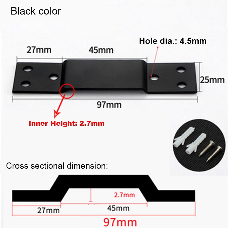 2pcs/lot Stainless Steel Hanging Hook Code Ceramic Tile Display Buckle U-shape Corner Brackets Joint Fastener Wall Support: 844K