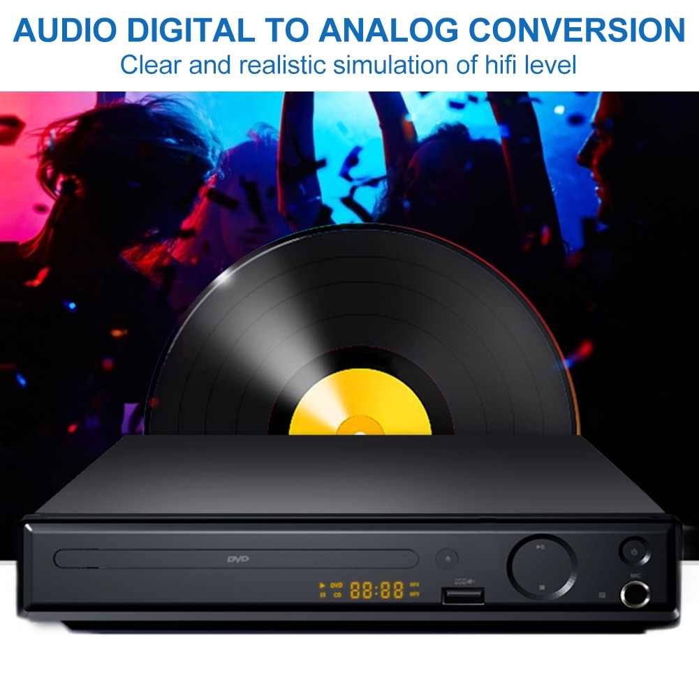 AV sortie lecteur DVD CD VCD SVCD maison Mini enfants 4K 1080P avec télécommande USB Portable Port micro affichage numérique