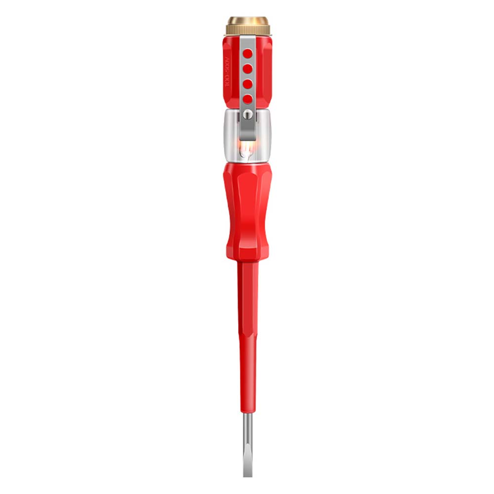 Bolígrafo probador eléctrico B07, indicador de voltaje, lápiz de prueba, destornillador, bombilla de neón de 100-500V, bolígrafo de prueba de aislamiento sin contacto: Rojo