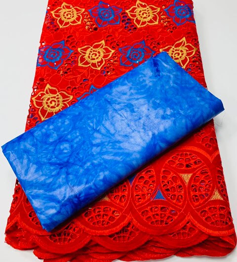  High  Dry Laces 2.5+2.5 Yards With Bazin Riche Fabric Swiss Voile Senegal African Wedding Bride Dress Dry Lace YA372