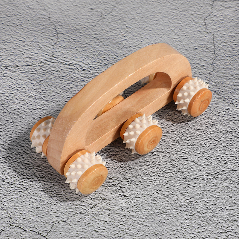 1-teiliges Massageroller-Werkzeug aus Holz, manuelles Massagegerät aus Holz, Rückenmassageroller aus Holz für Nacken, Bein, Rücken, tiefes Gewebe, Muskelmassagegerät: Violett