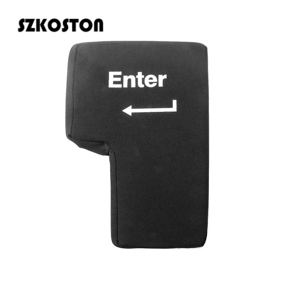 SZKOSTON Big USB Enter Key Anti Stress Button Decompression Computer Any Vent Pillows Button Desktop Pillow For Programmer