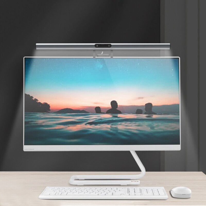 1080P Hd Webcam Contact with Microphone Adjustable 3 Color Temperature Eye Protection Light Screen Reading Light