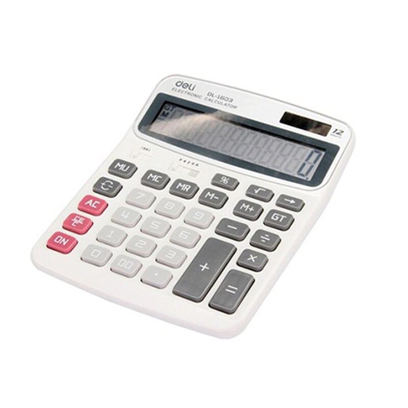 Deli 1603-calculadora de 12 dígitos, calculadora Solar de doble potencia, ordenador, 1 unidad