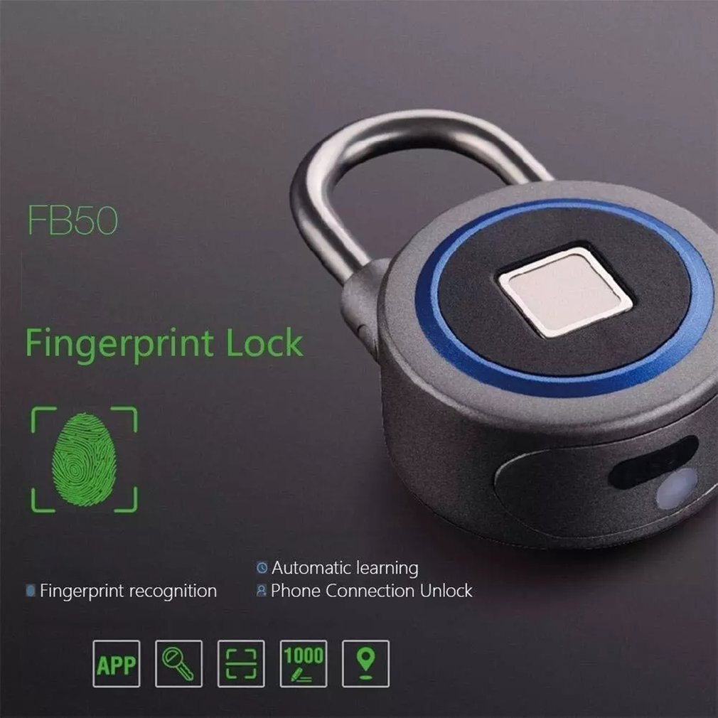 FB50 APP Unlock Fingerprint Lock Padlock Keyless Portable Anti-Theft IOS Android Phone Control Cabinet Padlock