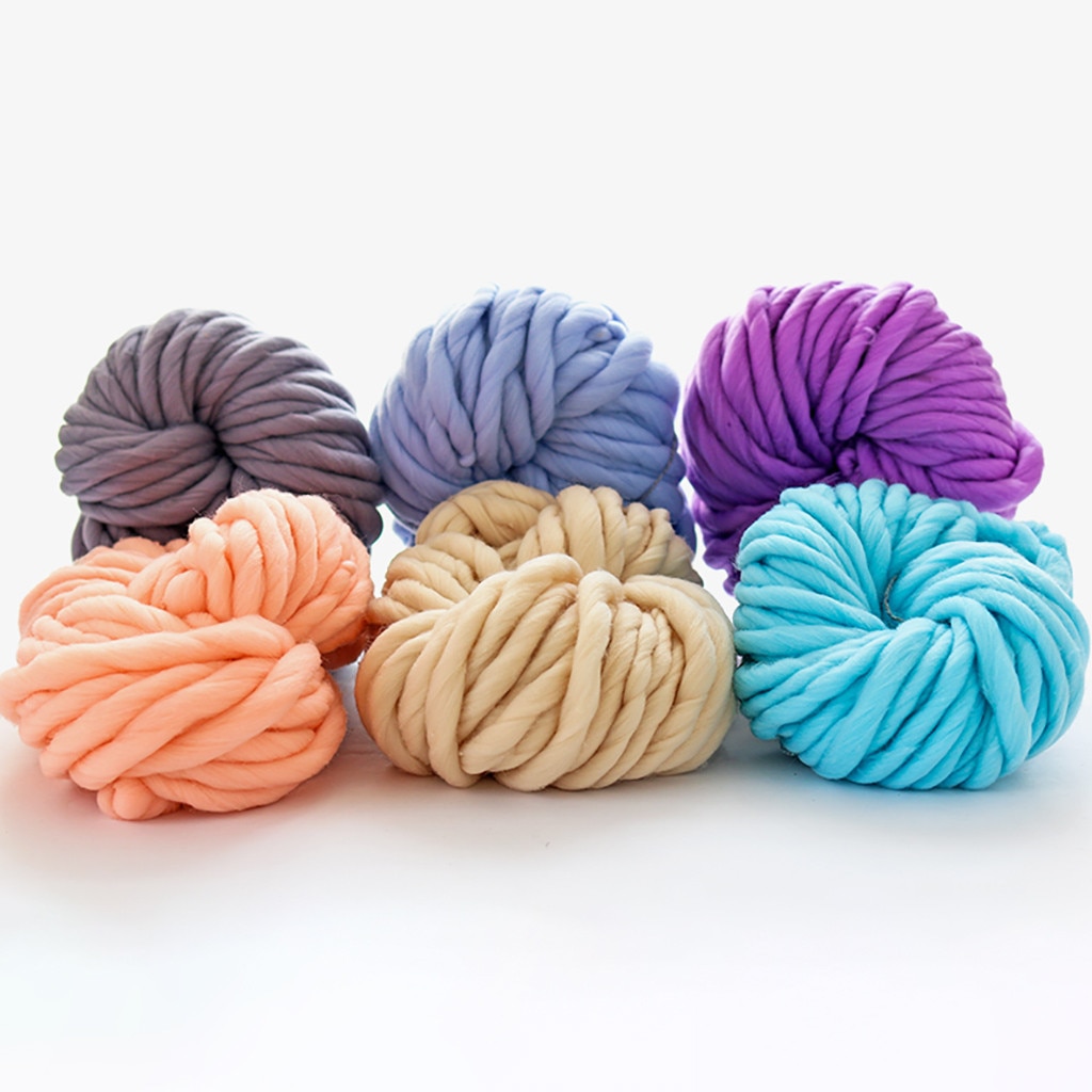 Super Knitting Blanket Chunky Yarn Soft Thick Arm Roving Bulky Wool Yarns DIY Crochet Thread Knit Blankets Hat Scarf#20