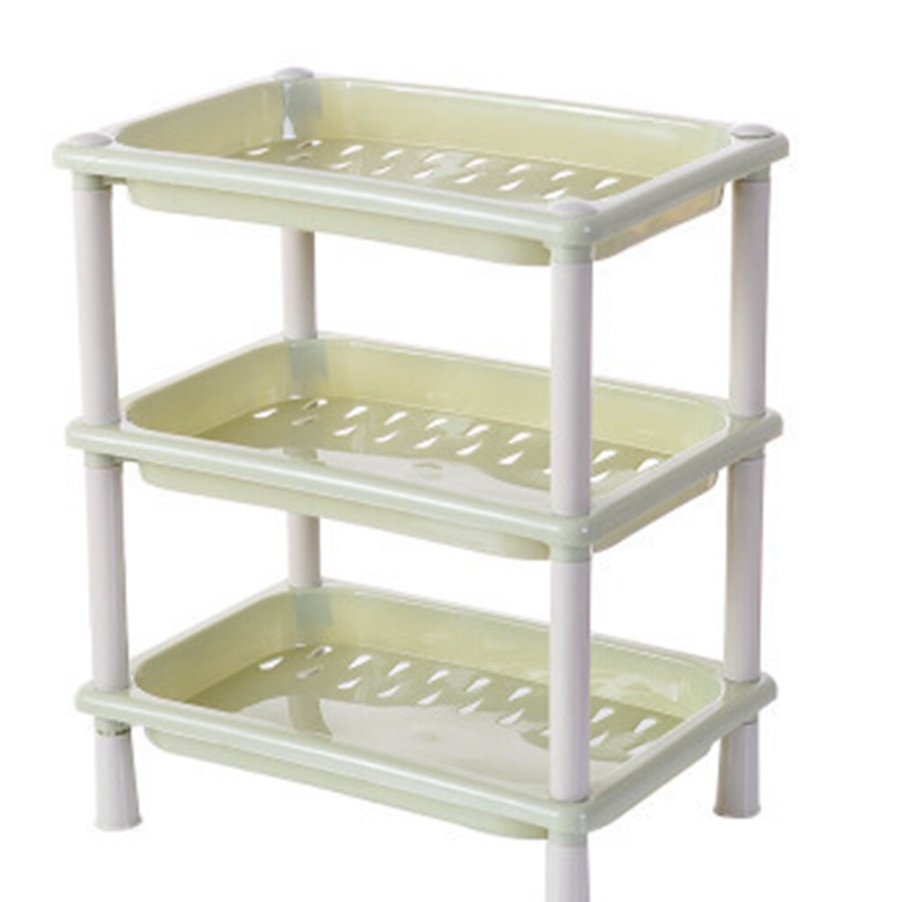 1 pcs Stackable 3-layer Kitchen Shelving Kitchen Storage Rack for Kitchen Bathroom Living Room: Green B