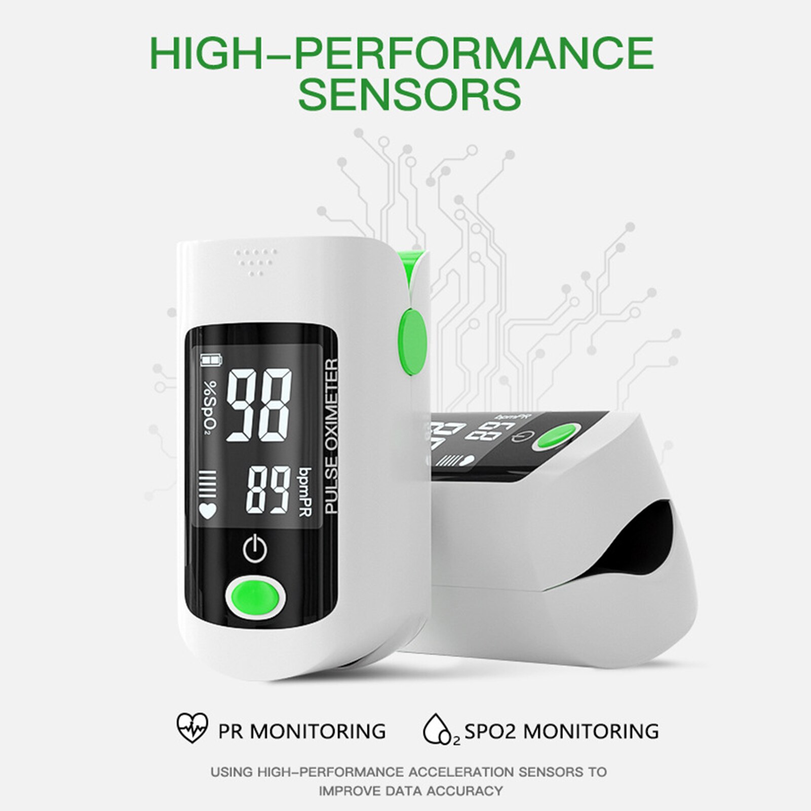 Fingertip Pulse Oximeter Blood Oxygen Saturation SpO2 & PR Monitor 8S Quick Measure Pulse Rate Measurement Meter for Home Sports: MD1994G