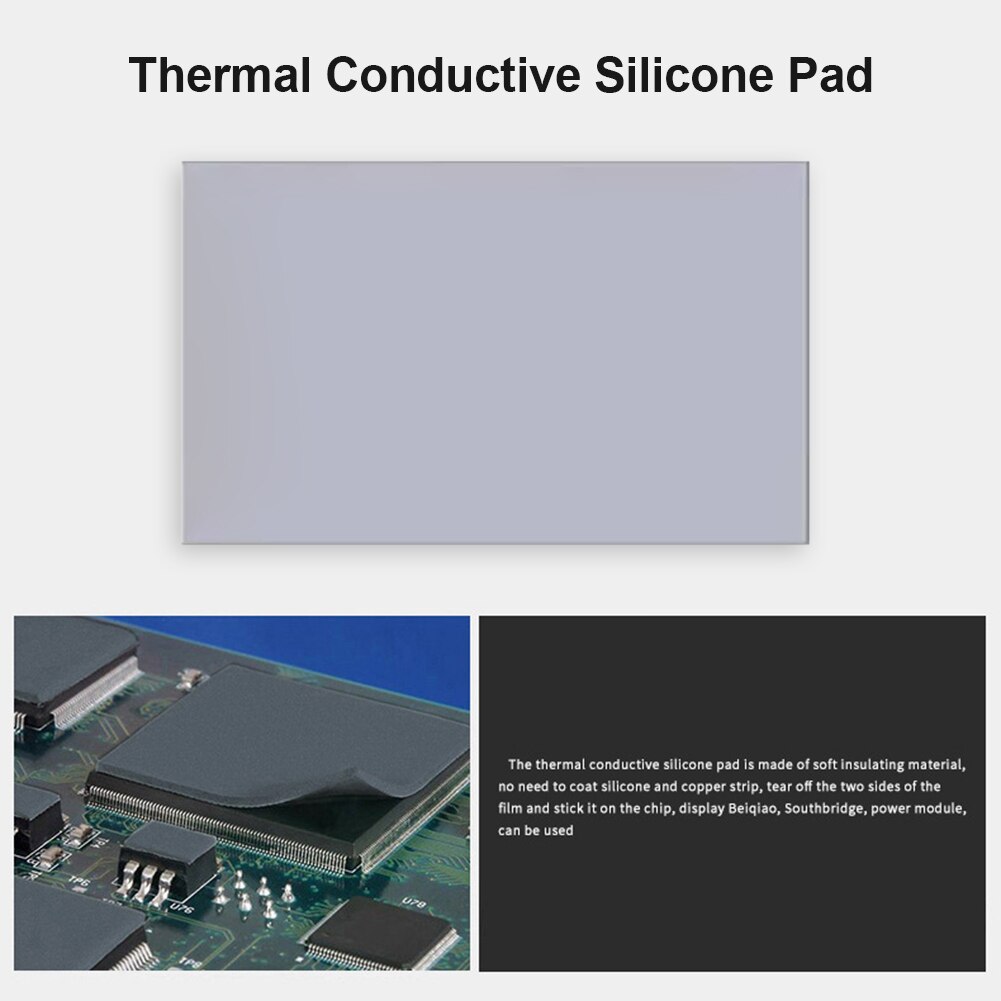 Dissipateur thermique en Silicone pour carte vidéo, 0.5/1.0/1.5/2.0/2.5mm, carte graphique CPU/GPU, dissipateur thermique, ventilateur