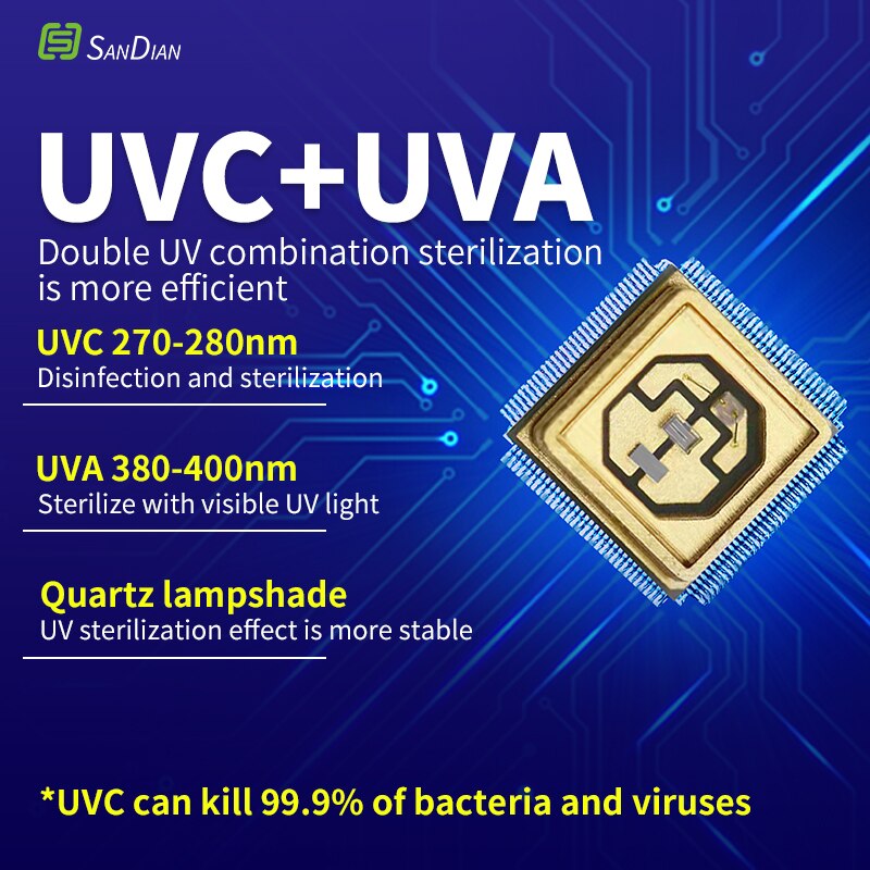 UVC + UVA Sterilisieren fallen Für Maske Schmuck Ohrring Ring Multifunktions kompakt Tragbare Wiederaufladbare Keimtötende Desinfektion