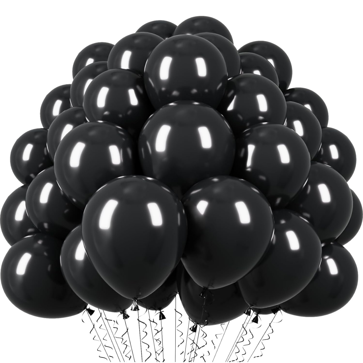 50pcs/100pcs Pack Latex Party Balloons 10 inch Round Helium Balloons for Birthday Wedding Anniversary Graduation Decoration: black / X