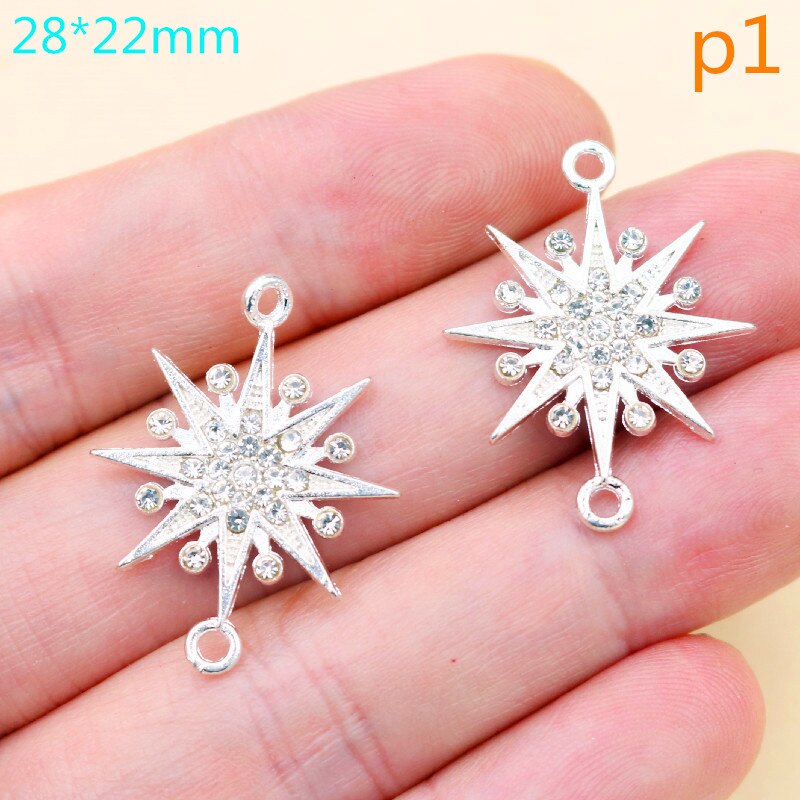 5Pcs Multi-Stijl Handgemaakte Strass Zon & Star Hanger Ketting Armband Accessoires Diy Charmes Sieraden Ambachten Maken