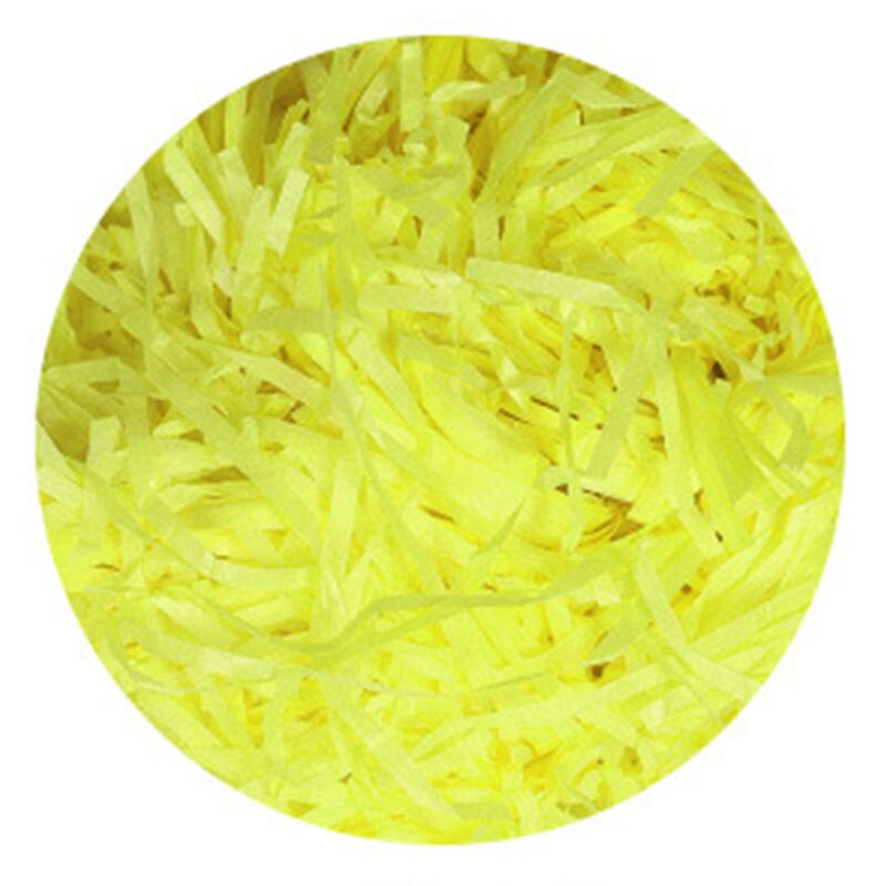 Kleurrijke Bruiloft Shred Papier Boxes Filler Papiersnippers Golfsnit Papier Bonbondoos Filler Valentine Confetti Shred Papier: YELLOW