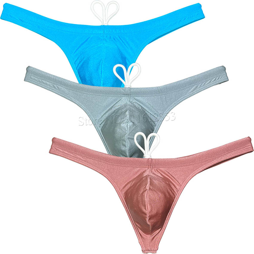 Männer Bademode Bikini Badeanzug T-Back Low Wait Tight Beachwear Surfen Tanga Solide Bikini Schwimmen Tanga: XL / Armee Grün