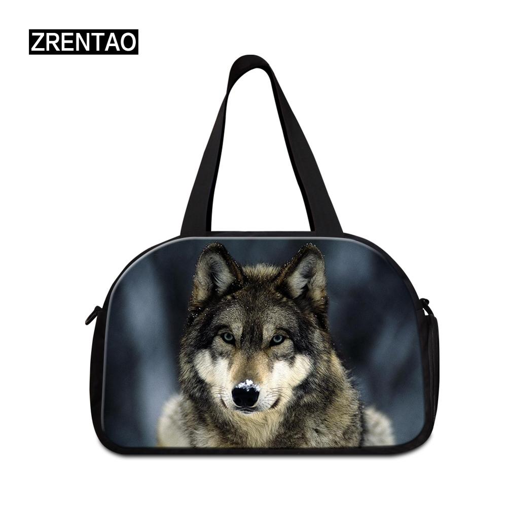 mamá/jugador/atletas/bailarina equipaje Duffle hombro Corssbody Duffel bolsa de viaje con zapatos bolsillos de gran capacidad 3D Wolf: Duffle Bag 8