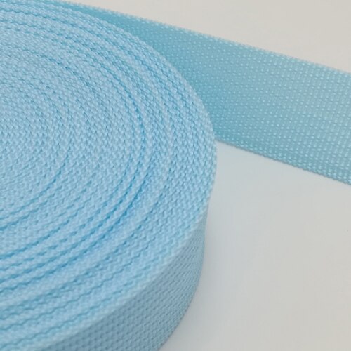 Polypropenband 20mm breda 45 yards tejp för väskor sy bälte band band flätat band plagg skor: 12 ljusblå