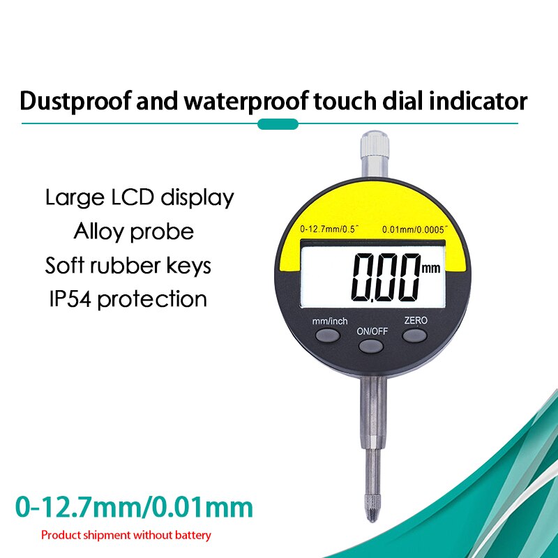 Digital mätklocka 0-25.4mm 0.001mm 0.00005 "elektronisk mikrometer metrisk tum mätare: Vit