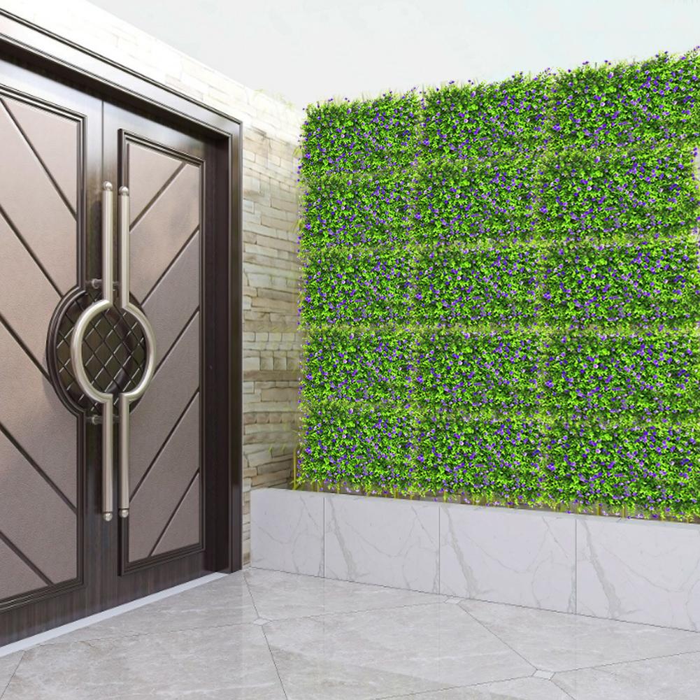 Wall Decor Hedge Lawn With Flower Artificial Plants Mat Privacy Fence Screen Faux Greenery Wall Panels Decorative Flower Wall