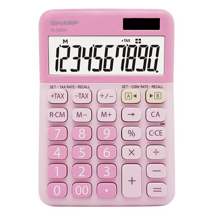 Sharp EL-M334 Mode Kantoor Rekenmachine Solar Leuke Cartoon Kleine Draagbare Kantoor Financial Accounting Snoep Kleur: pink