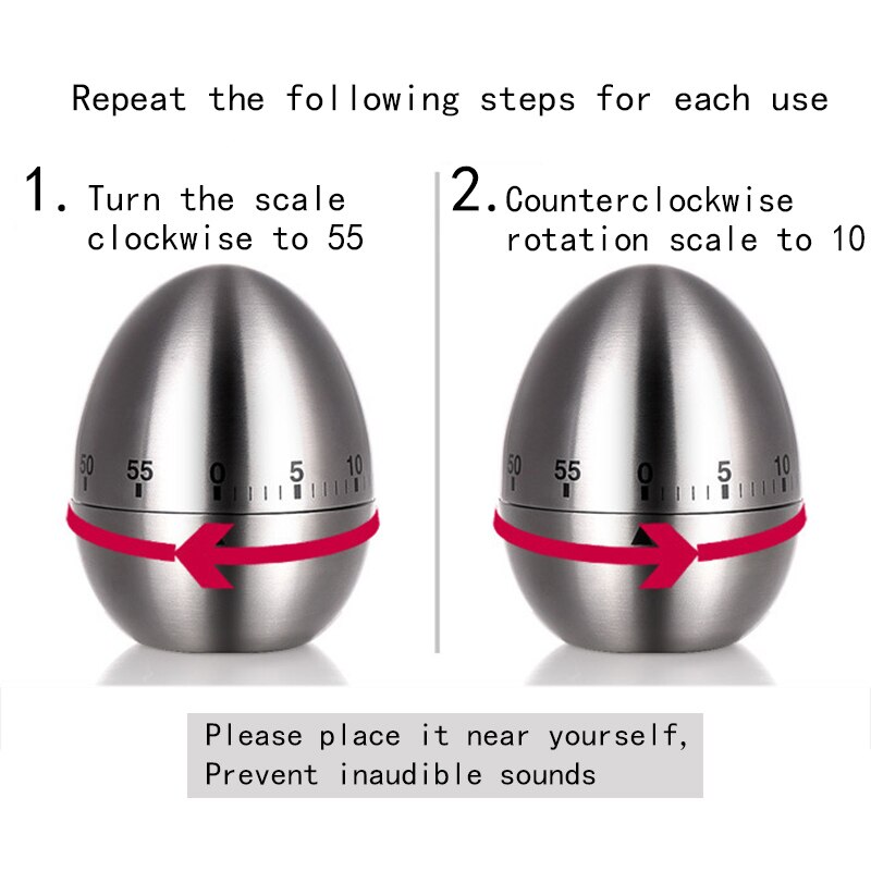 Mechanische Ei kookwekker Koken Timer Alarm 60 Minuten Rvs Keukengerei Keuken Gadgets Timer C1226 d