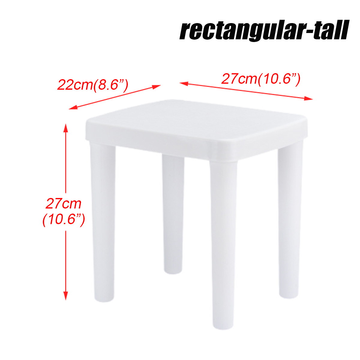 Plastic Multi Purpose Step Stool Outdoor Storage Kids holding stool camping Non-slip Changing Shoes Child Home Kitchen Bathroom: rectangular-tall