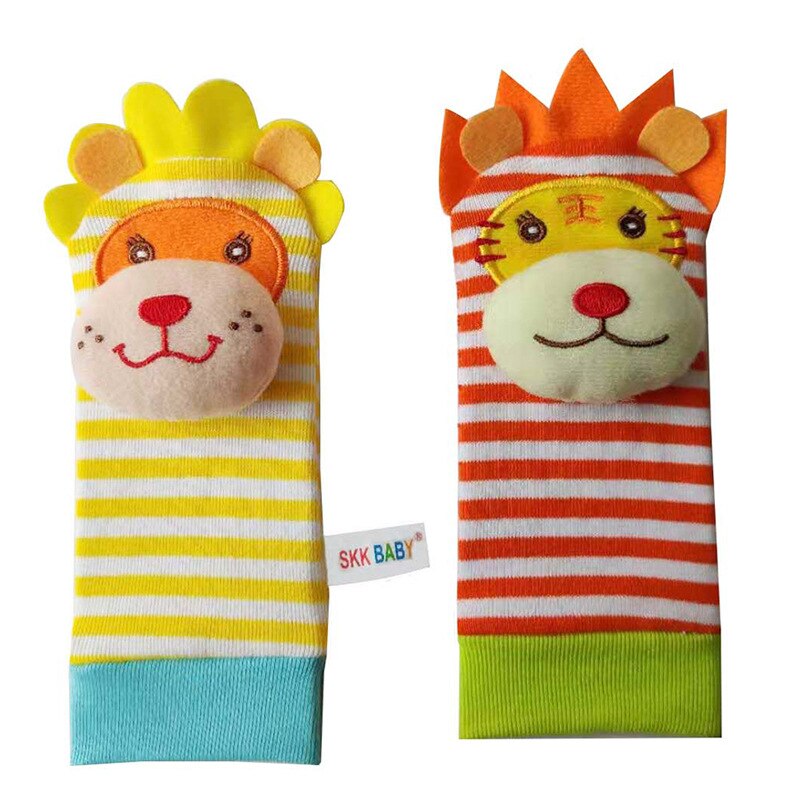 Toepassen Op Van 0 Tot 24 Maanden Oude Baby Sokken En Polsbandjes Rammelaar Cartoon Dieren Zebra Herten Bee Kever Aap leuke Baby Sokken: 1 pair socks 11