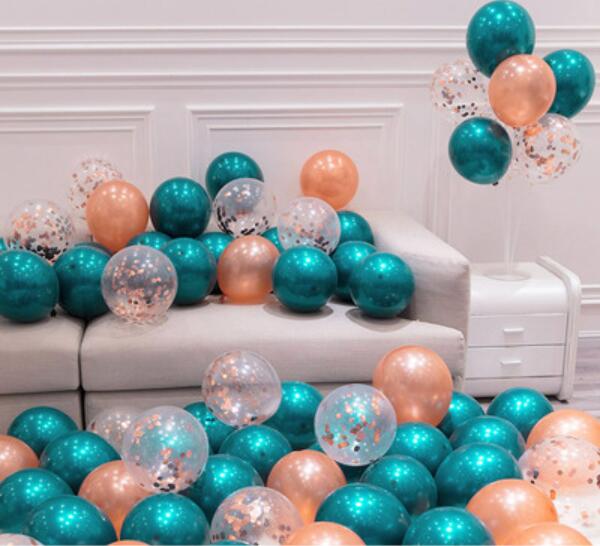 30 Pcs 15 Sets 10inch Double Layer Parel Teal Green Latex Ballon Turquoise Helium Premium Ballonnen Verjaardag Bruiloft decor