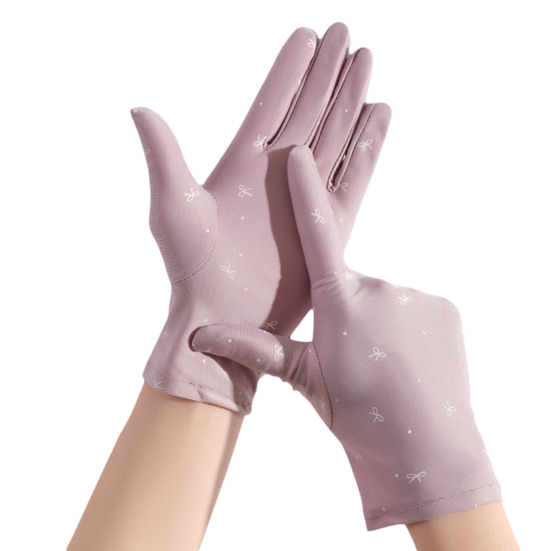 1 Pair Sunscreen Gloves Female Women's Short Spring Summer Cyclist Mittens Breathable Elastic Sun Protection Gloves: B-1