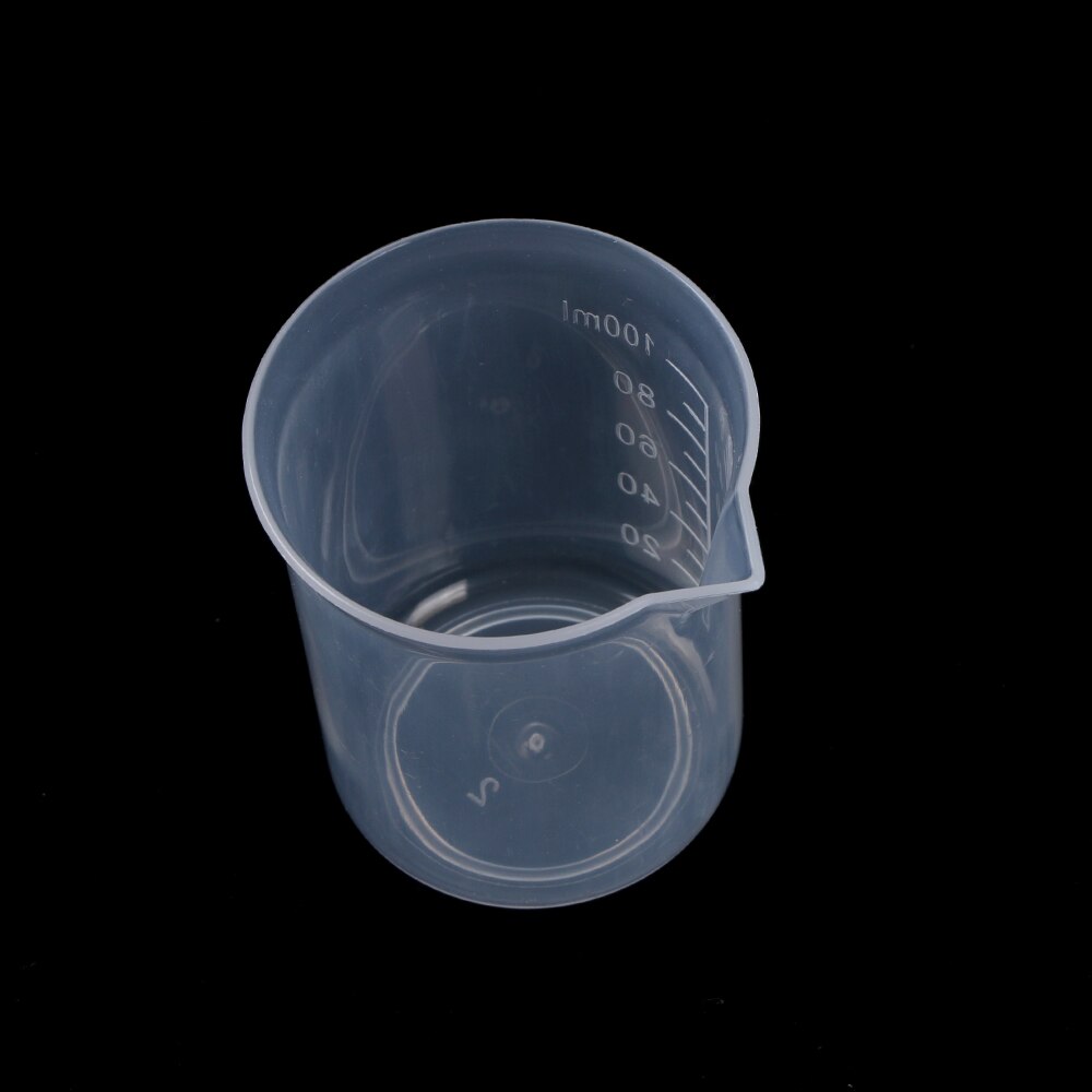 2x 100mL Clear Plastic Graduated Measuring Cup Jug Beaker Kitchen Lab Tool Chemistry Learning stationery laboratory supplies