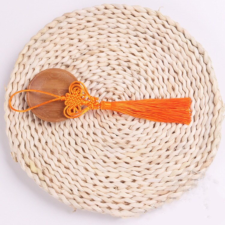 10PCS Love Heart Chinese Knot Tassels DIY Pendant Jewelry Home Textile Curtain Garment Sewing Macrame Decoration Craft Tassels: Orange