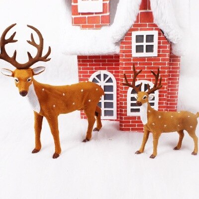 Christmas decorations, Christmas sika deer used to pull a sleigh, 30/43/50cm simulation deer toy decoration Christmas