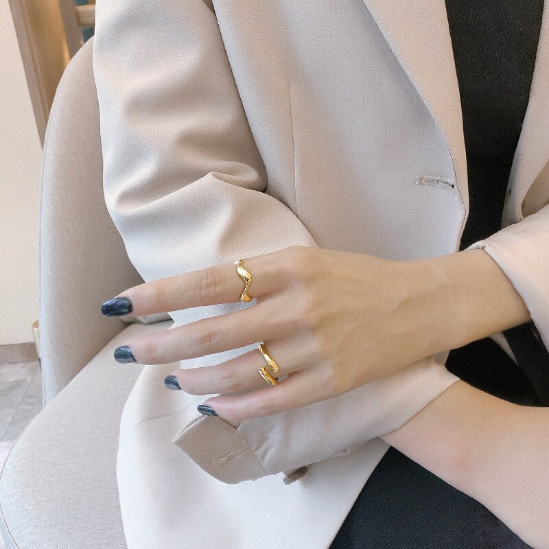 Shanice 925 sterling zilveren open ringen in een eenvoudige nis met dubbele lagen en kruisvormige openingen anillos acero inoxidable mujer