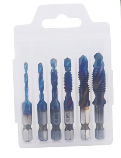 Tap Drill Titanium Plated Hex Shank HSS Screw Thread Metric Tap Drill Bits Screw Machine Compound M3 M4 M5 M6 M8 M10 Hand Tools: 4341-Blue-S-Box