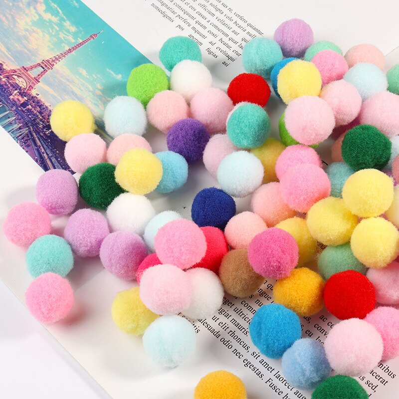 Multi size mix färg pompoms päls hantverk gör det själv mjuka pom poms bollar bröllop dekor lim på tyg tillbehör 8/10/15/20/25/30mm 20g: 20mm blanda 20g