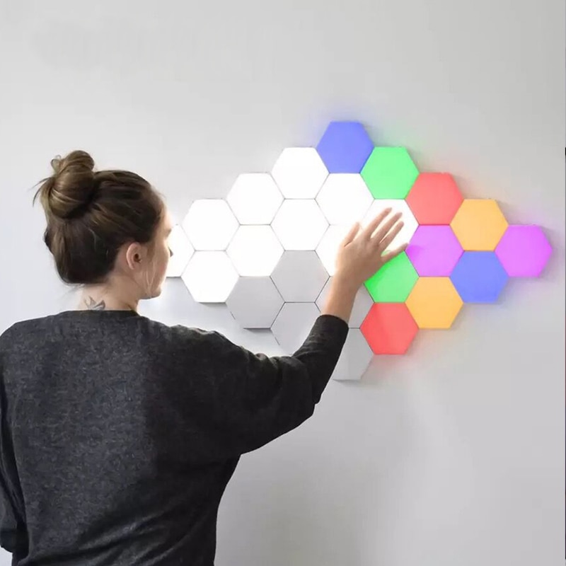 Usb rgbw färgrik fjärrkontroll touch honeycomb lampa quantum light hexagonal led color change lampe usb wall lamp