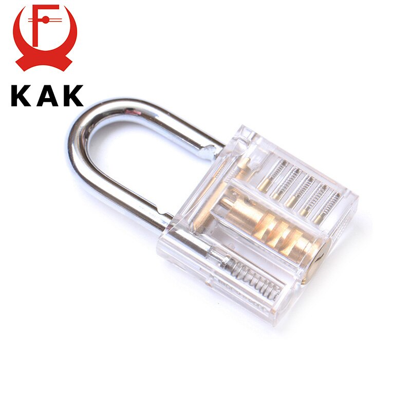 KAK Mini Transparent Visible Pick Cutaway Practice Padlock Lock With Broken Key Removing Hooks Lock Extractor Set Locksmith Tool: Only White Lock