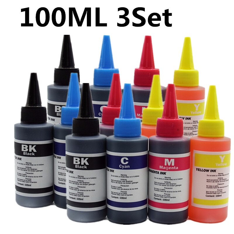 Black Ink for All Inkjet Printer Refillable Dye Ink Bulk Ink: 1SET