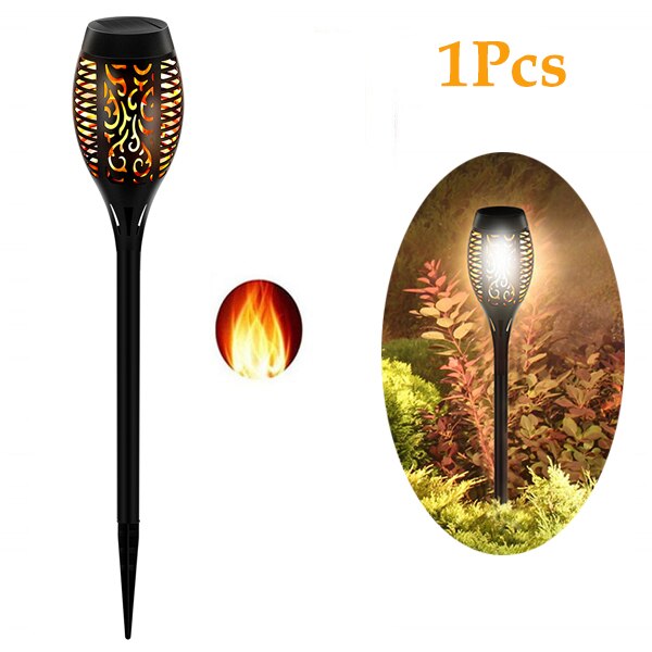 8PCS LED Solar Flame Torch Lamp Outdoor Lights Solar Garden Light Flickering Lamp Courtyard Balcony Lawn Path Spotlight: 1pcs